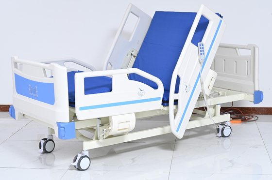 ABS Headboard Electric Hospital Nursing Bed 3 Function 200KG Load Medical Castors