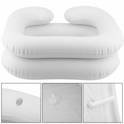 Disabled 0.4mm Inflatable Hair Wash Basin , Rectangular Inflatable Shampoo Bowl