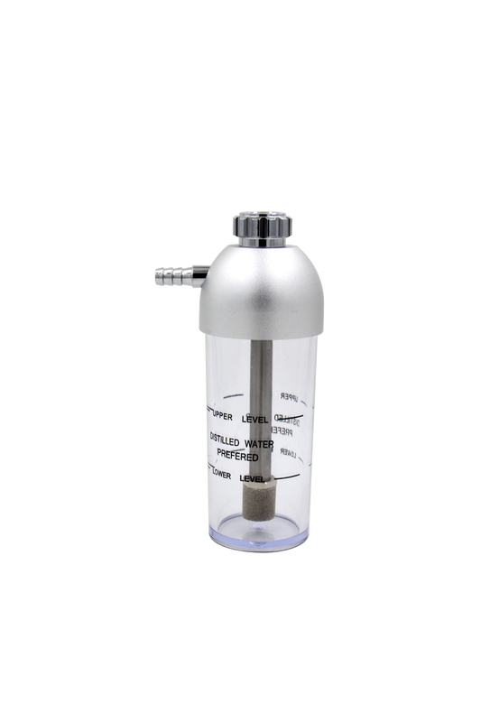6psi Portable Oxygen Regulator Silver Aluminum Bubble Humidifier Bottle