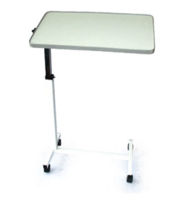Disabled Elderly Medical Adjustable Overbed Table , White Rolling Adjustable Laptop Table Over Bed